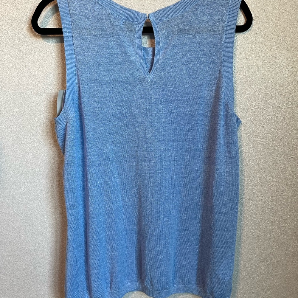 Tommy Bahama Light Blue Sleeveless Sequin Knit Top Size Large - Picture 8 of 8